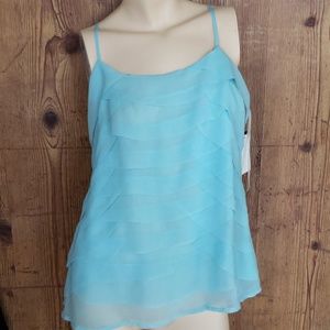My Michelle blue scallop ruffle tank size medium